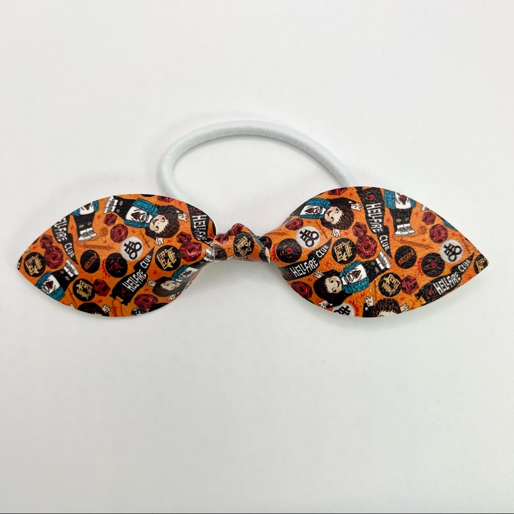Stranger Things hair bow, Hellfire club, Eddie Munson. Vegan leather